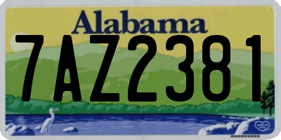 AL license plate 7AZ2381