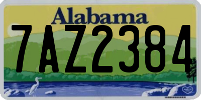 AL license plate 7AZ2384