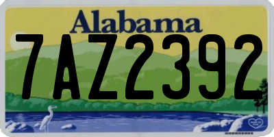AL license plate 7AZ2392