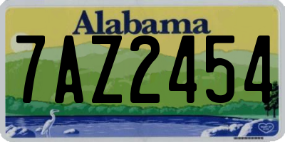 AL license plate 7AZ2454