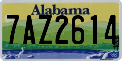 AL license plate 7AZ2614