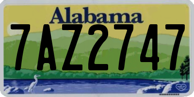 AL license plate 7AZ2747
