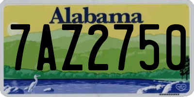AL license plate 7AZ2750
