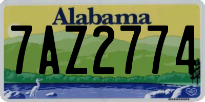 AL license plate 7AZ2774