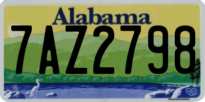 AL license plate 7AZ2798