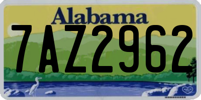 AL license plate 7AZ2962