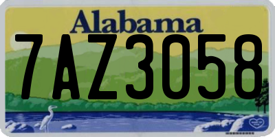 AL license plate 7AZ3058