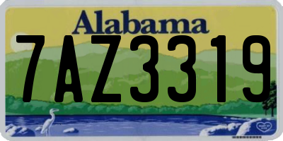AL license plate 7AZ3319