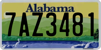AL license plate 7AZ3481
