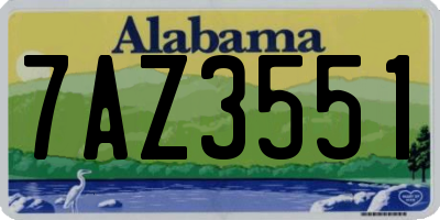 AL license plate 7AZ3551