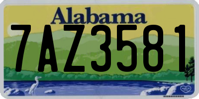 AL license plate 7AZ3581