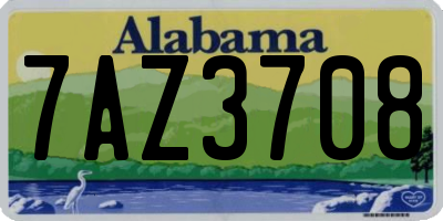 AL license plate 7AZ3708