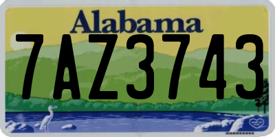 AL license plate 7AZ3743