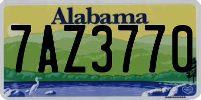 AL license plate 7AZ3770