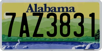 AL license plate 7AZ3831