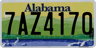 AL license plate 7AZ4170