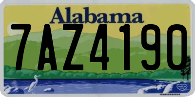 AL license plate 7AZ4190