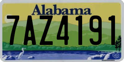 AL license plate 7AZ4191