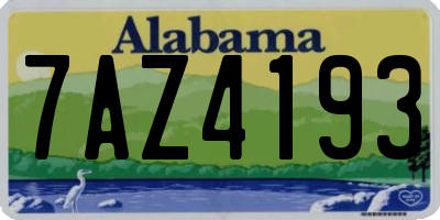AL license plate 7AZ4193