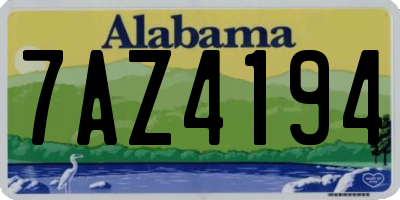 AL license plate 7AZ4194
