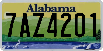 AL license plate 7AZ4201