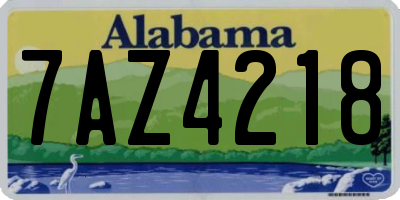 AL license plate 7AZ4218