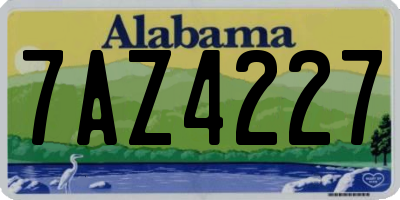 AL license plate 7AZ4227