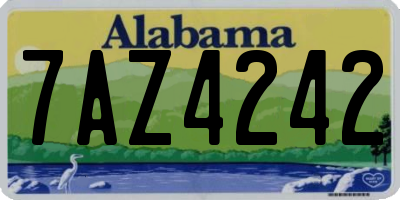 AL license plate 7AZ4242