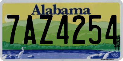 AL license plate 7AZ4254