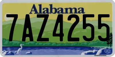 AL license plate 7AZ4255