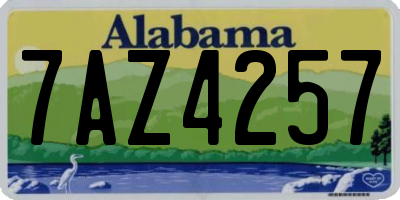 AL license plate 7AZ4257