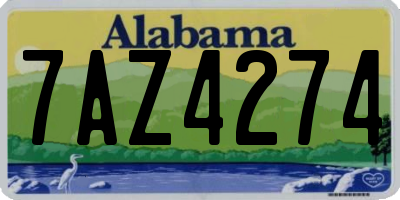 AL license plate 7AZ4274