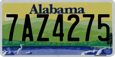 AL license plate 7AZ4275