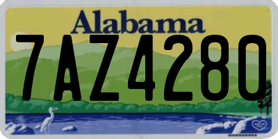 AL license plate 7AZ4280