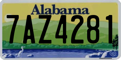 AL license plate 7AZ4281