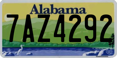 AL license plate 7AZ4292