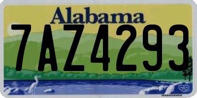 AL license plate 7AZ4293