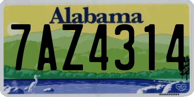 AL license plate 7AZ4314