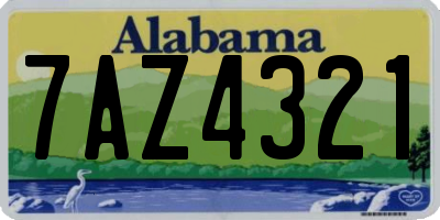 AL license plate 7AZ4321