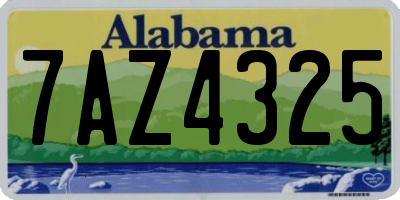 AL license plate 7AZ4325
