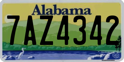 AL license plate 7AZ4342