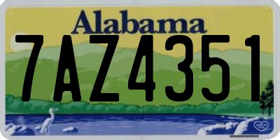 AL license plate 7AZ4351