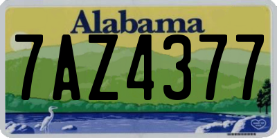 AL license plate 7AZ4377