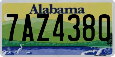 AL license plate 7AZ4380