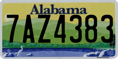 AL license plate 7AZ4383
