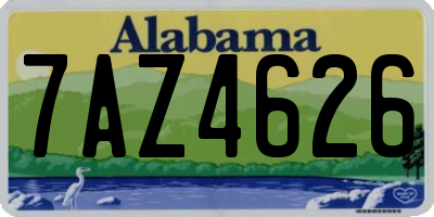 AL license plate 7AZ4626