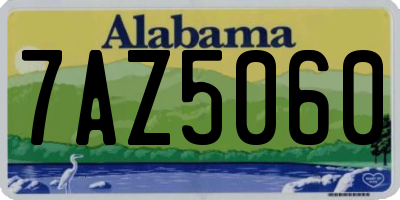AL license plate 7AZ5060