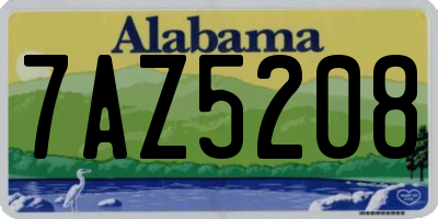 AL license plate 7AZ5208