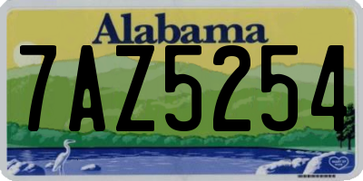 AL license plate 7AZ5254