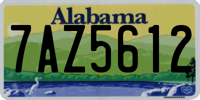 AL license plate 7AZ5612